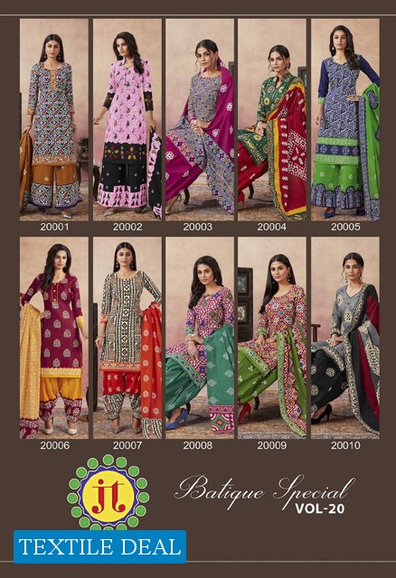 JT Batique Special Vol-20 Wholesale Printed Dress Material