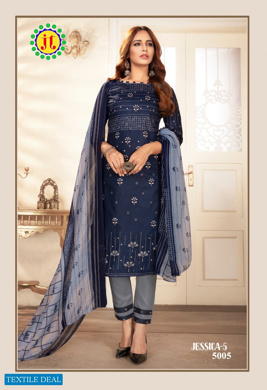 JT Jessica Vol-5 Wholesale Pure Cotton Dress Material
