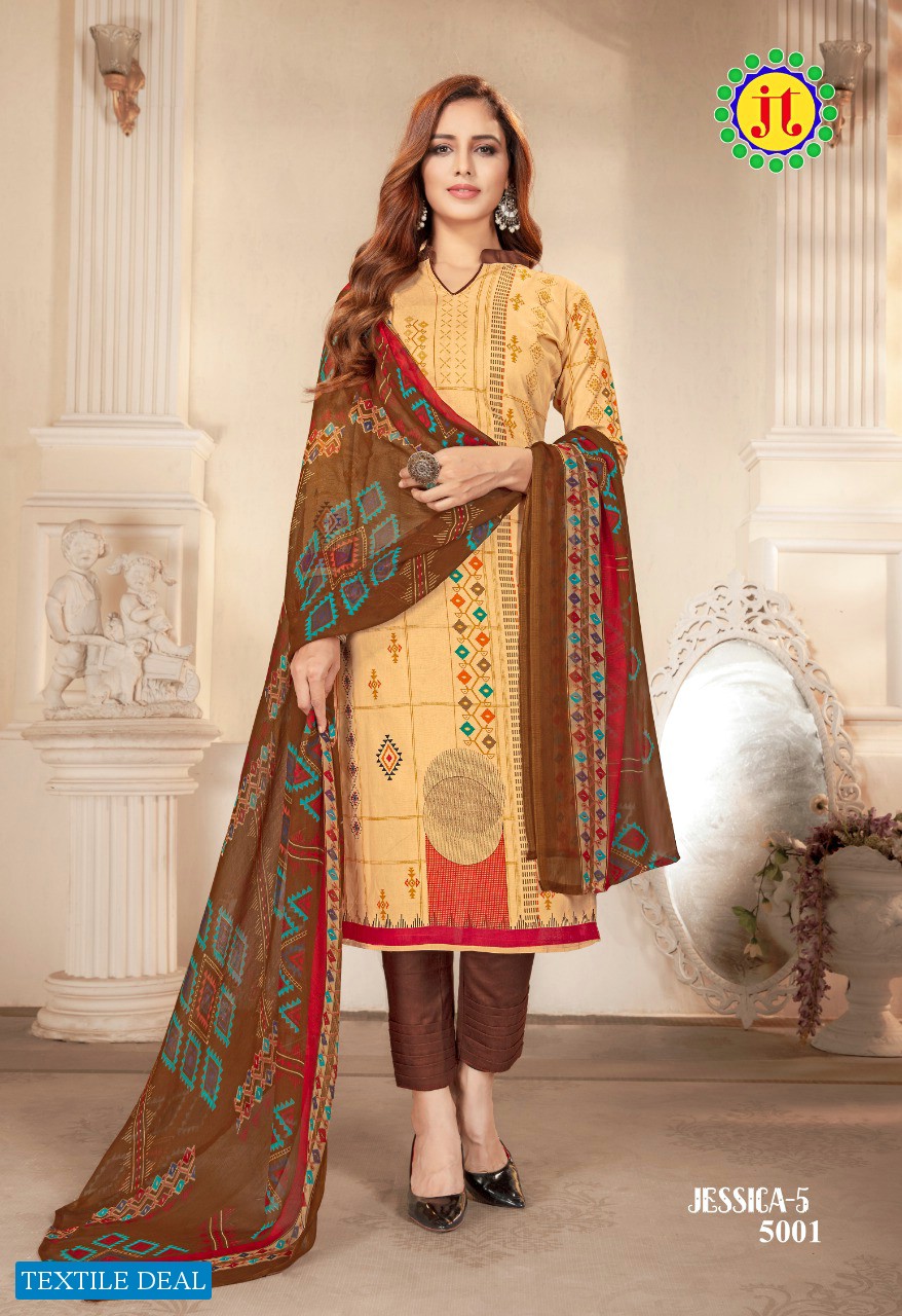 JT Jessica Vol-5 Wholesale Pure Cotton Dress Material