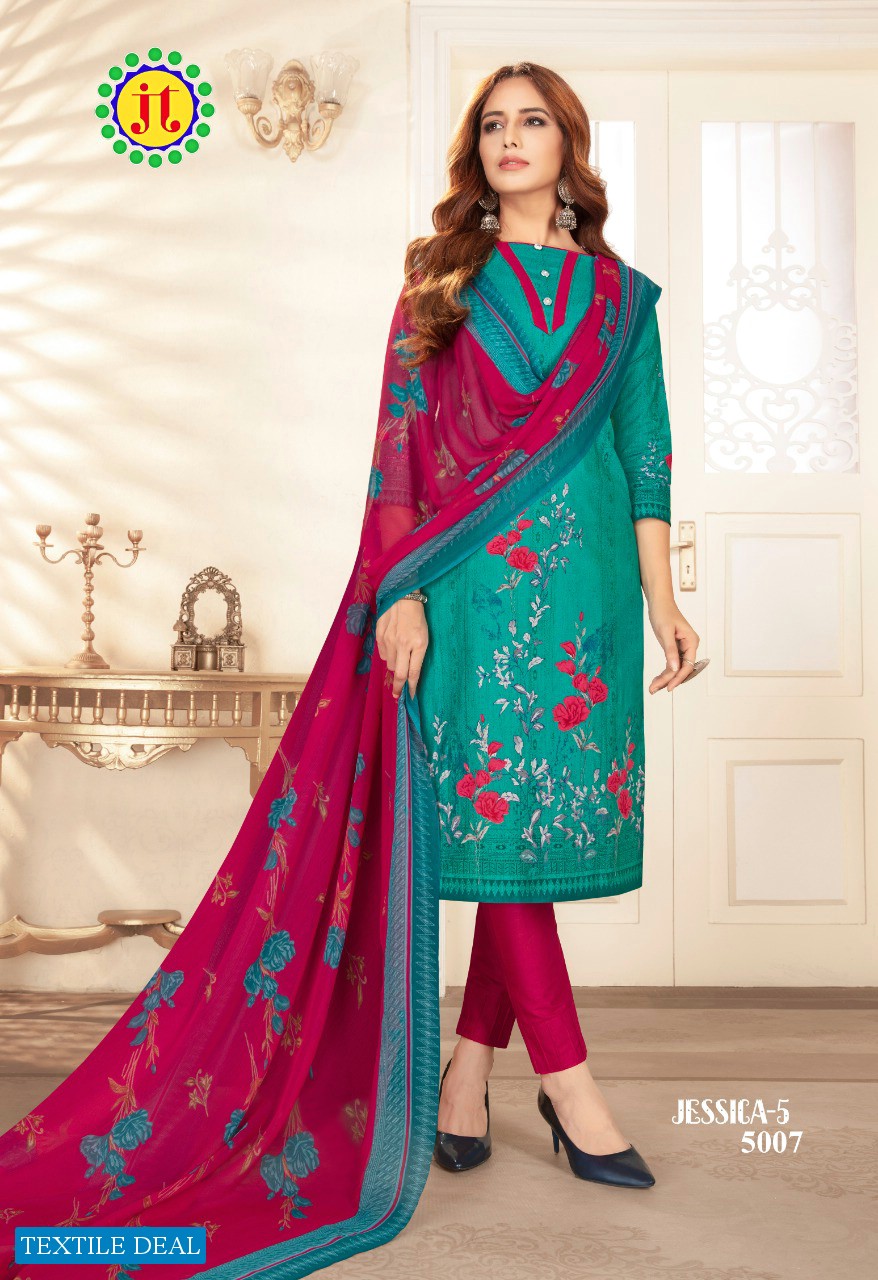 JT Jessica Vol-5 Wholesale Pure Cotton Dress Material
