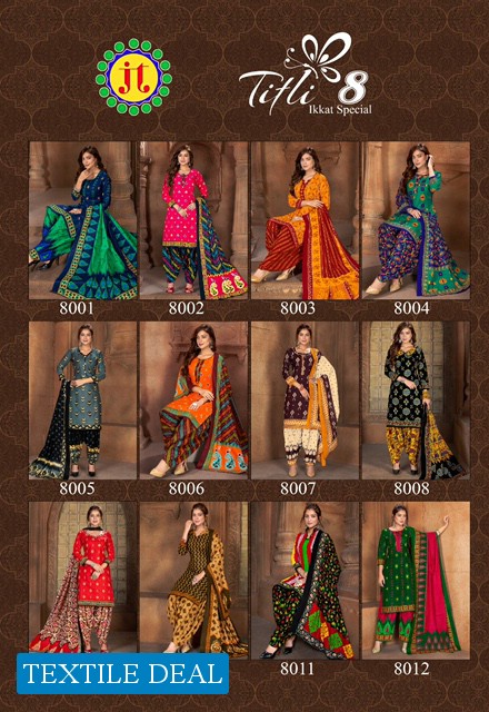 JT Titli Ikat Special Vol-8 Wholesale Unstitched Dress Material