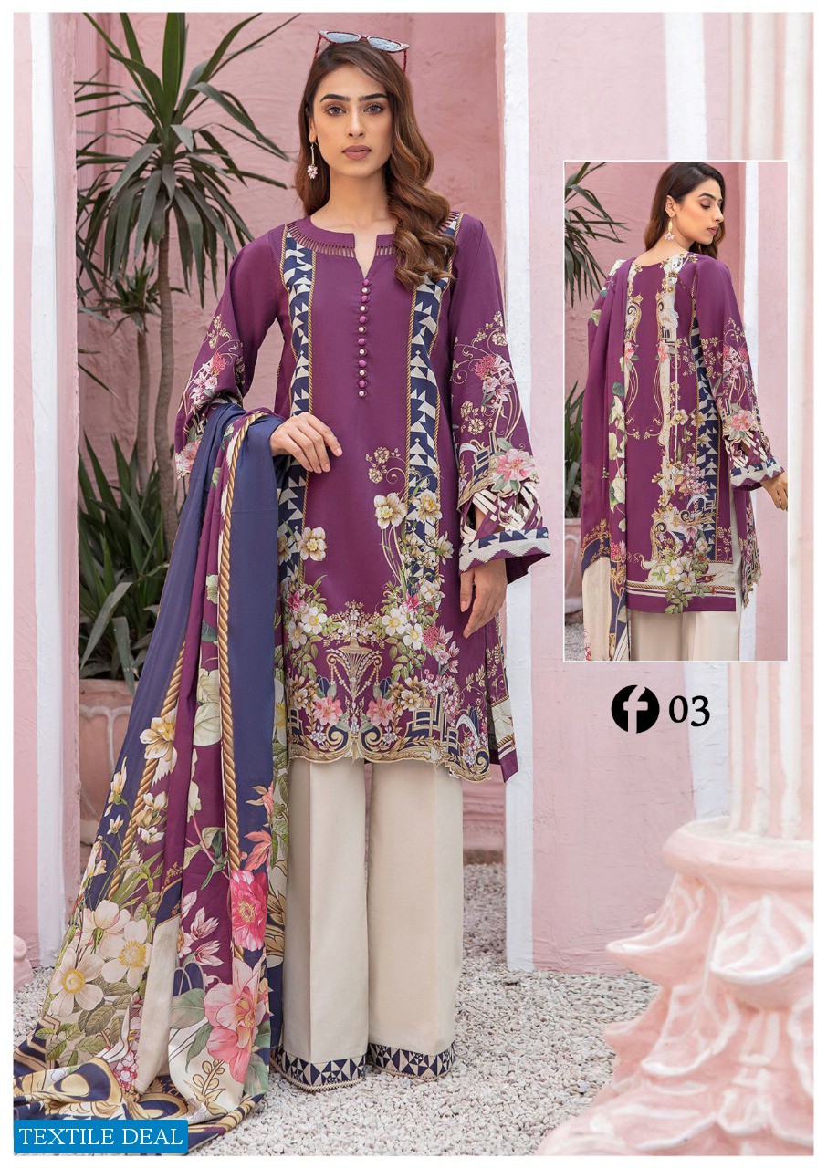 Jade Firdous Urbane Luxury lawn Collection Wholesaler In India