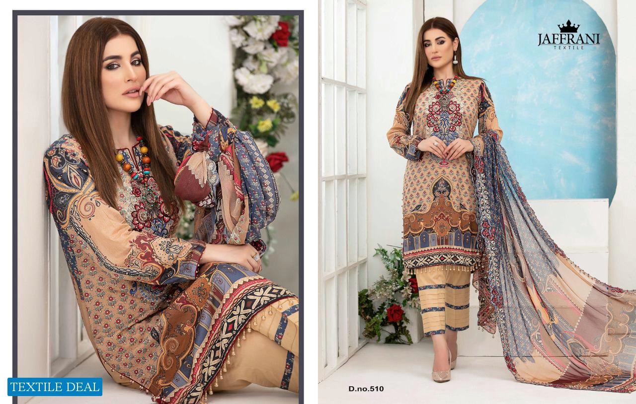 Jaffrani Asifa and Nabeel Luxury Lawn Collection Wholesale Printed Dress Material