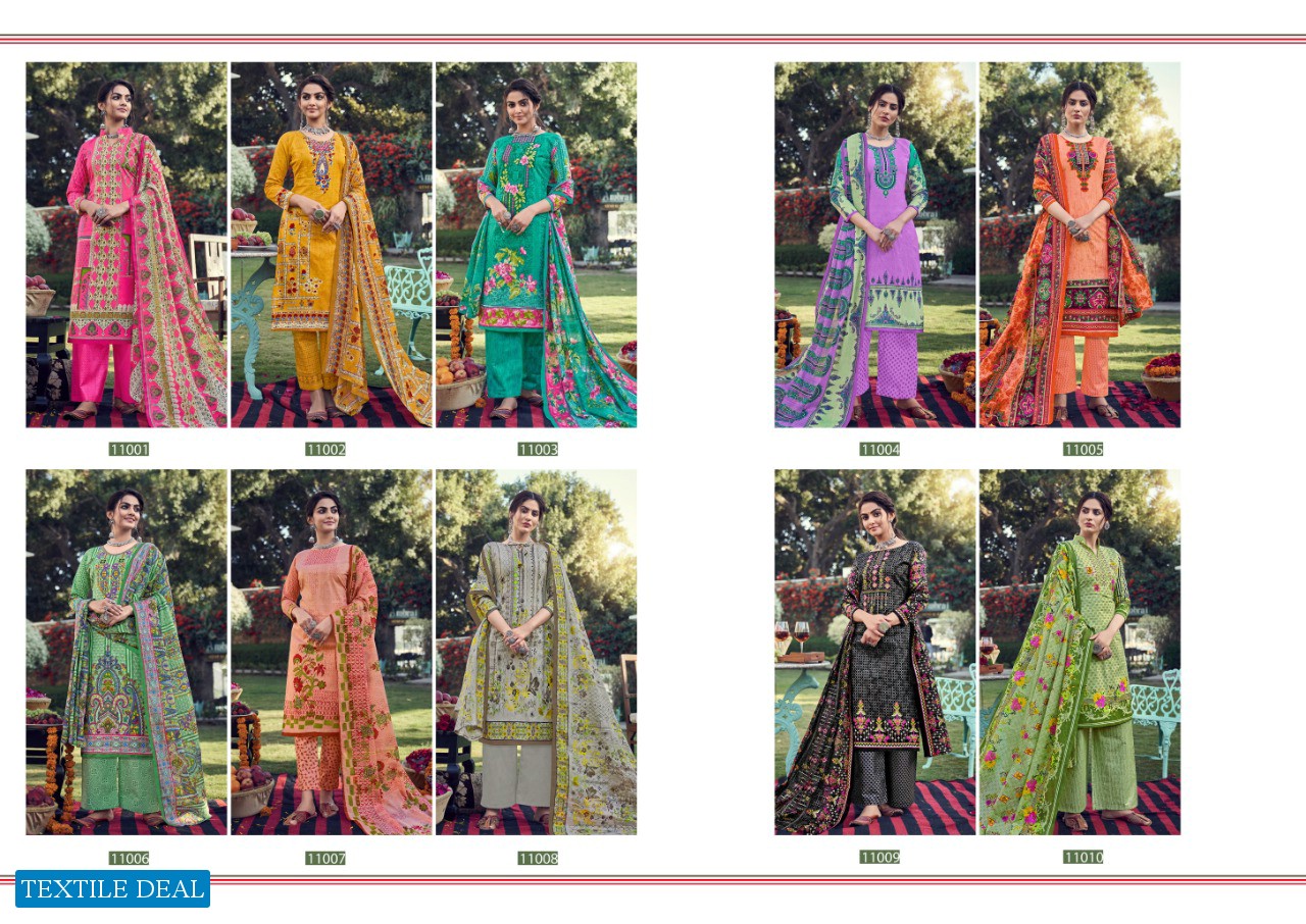 Jash Elliza Vol-11 Wholesale Krachi Print Dress Material