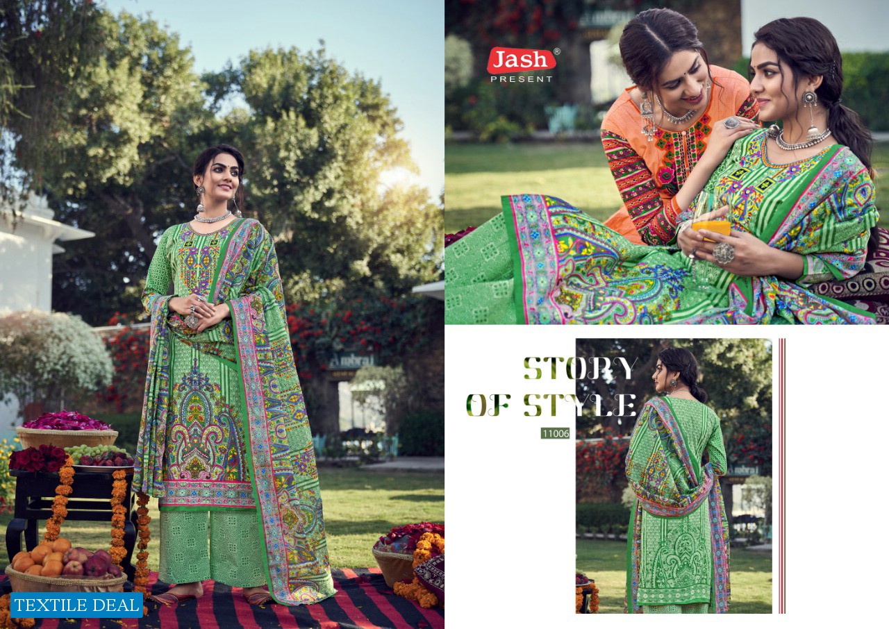 Jash Elliza Vol-11 Wholesale Krachi Print Dress Material