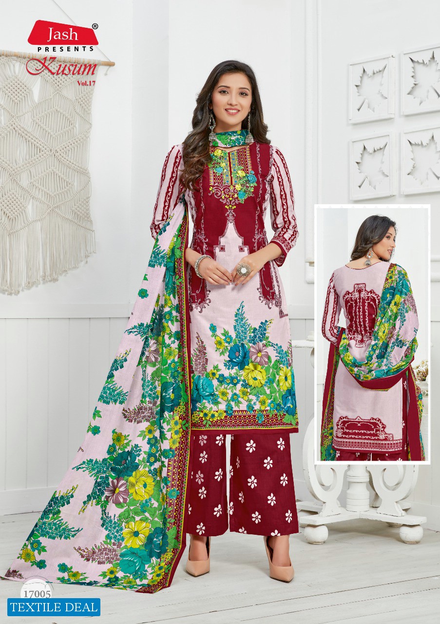 Jash Kusum vol-17 Wholesale Printed Dress Material