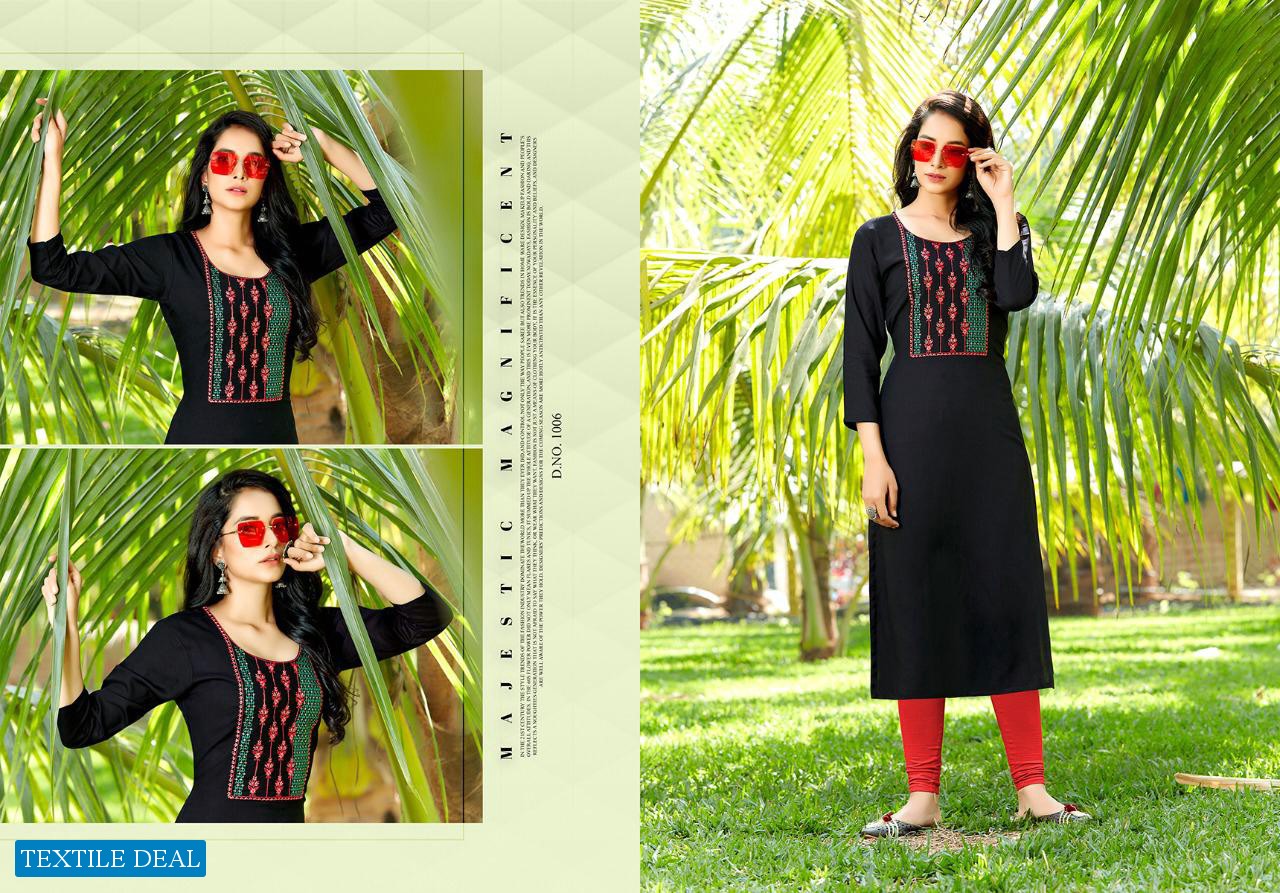 Jinesh Nx Aaliya Vol-2 14 Kg Reyon With Hand Work Kurtis