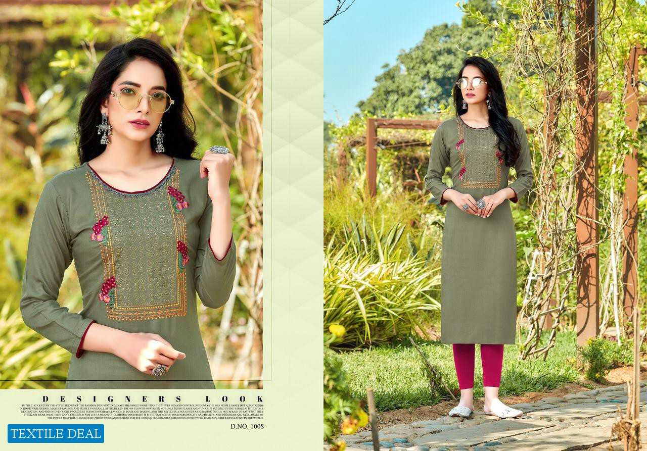 Jinesh Nx Aaliya Vol-2 14 Kg Reyon With Hand Work Kurtis