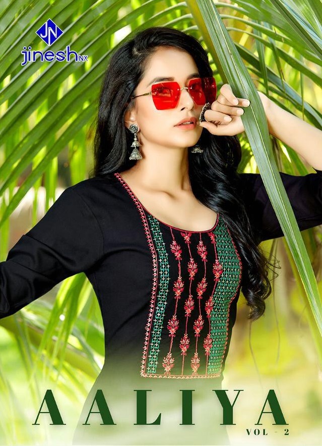 Jinesh Nx Aaliya Vol-2 14 Kg Reyon With Hand Work Kurtis