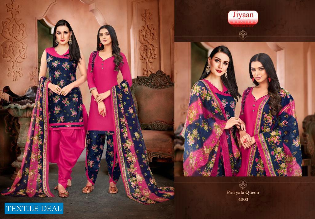 Jiyaan Patiyala Queen Vol-4 Wholesale Printed Dress Material
