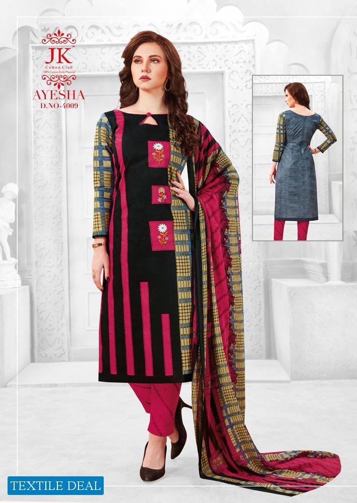 Jk Ayesha Vol-4 Wholesale Shopping Printed Dress Material