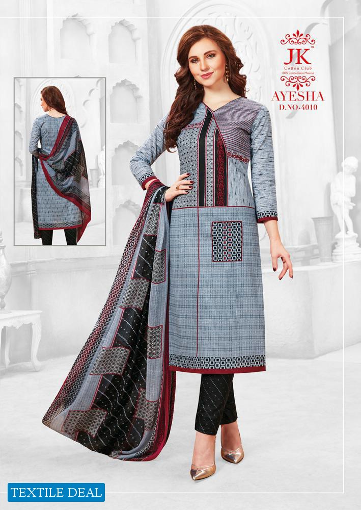 Jk Ayesha Vol-4 Wholesale Shopping Printed Dress Material