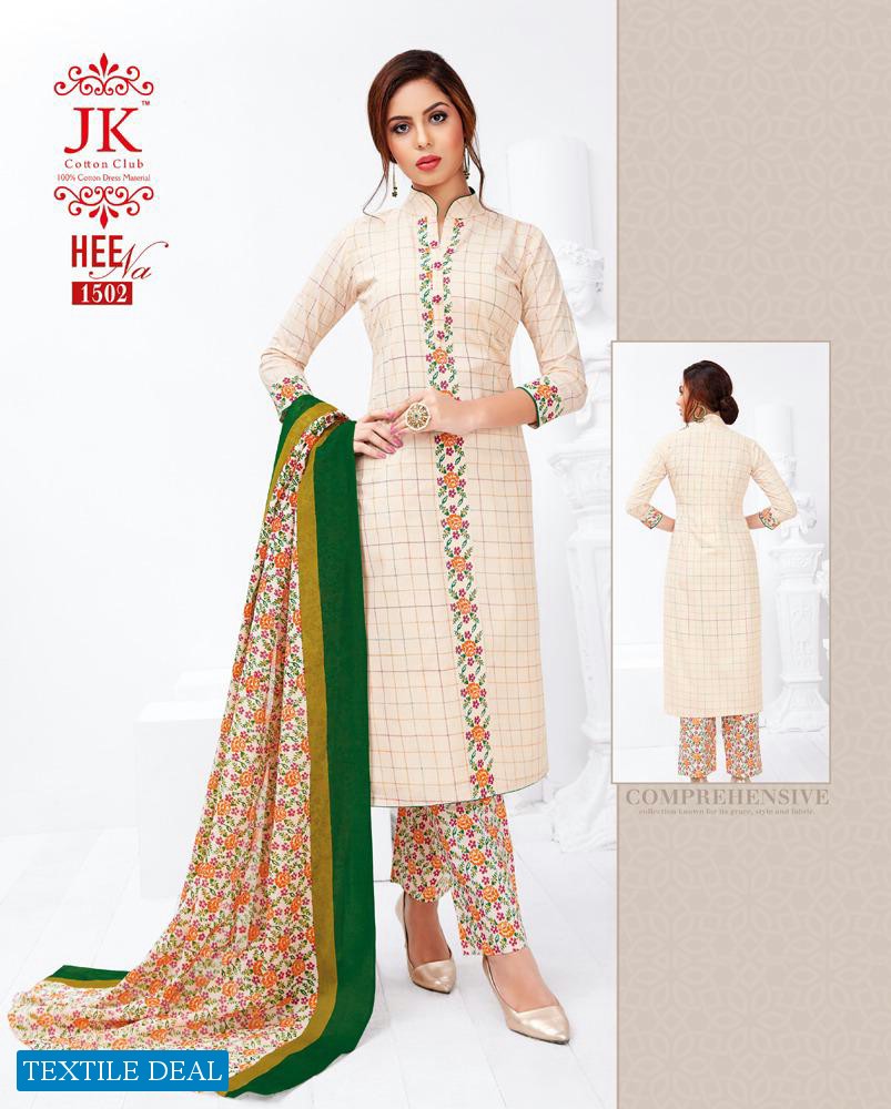 Jk heena vol-15 Wholesale printed Dress material
