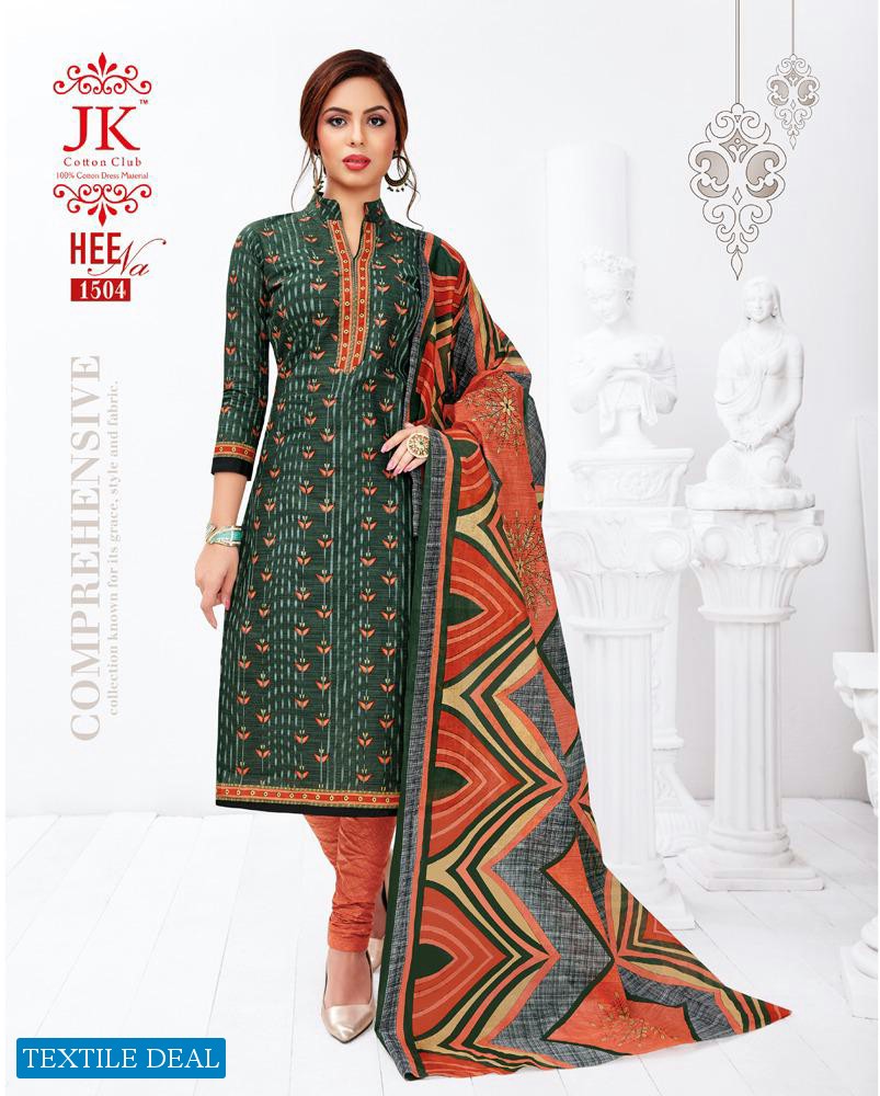Jk heena vol-15 Wholesale printed Dress material