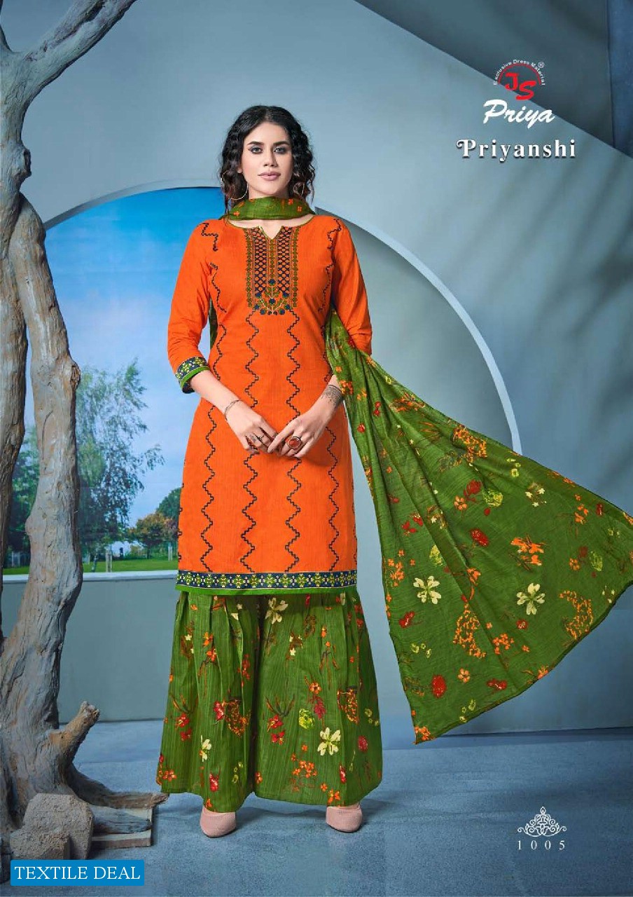 Js Priya Priyanshi Wholesale Cotton Printed Dress Material