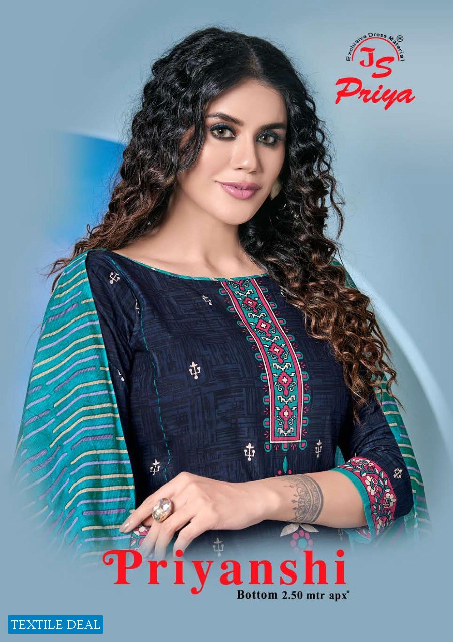 Js Priya Priyanshi Wholesale Cotton Printed Dress Material