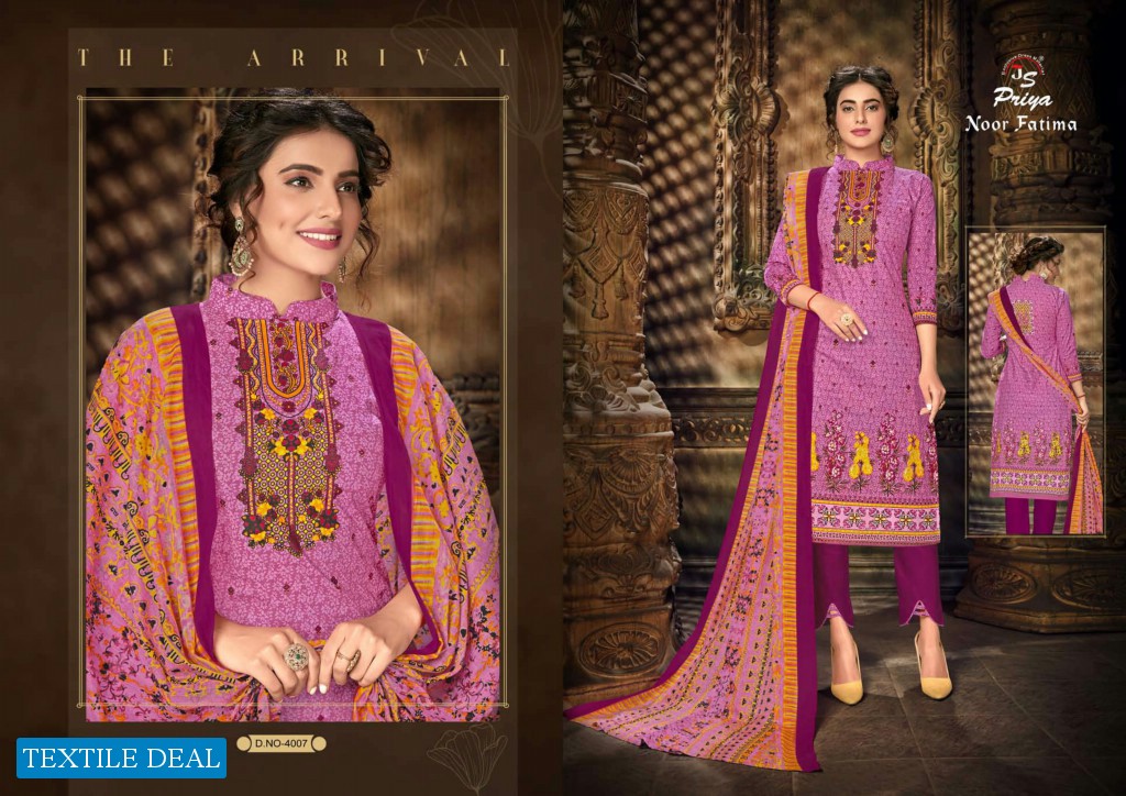 Js priya Noor Fatima Vol-4 Wholesale Karachi Print Dress Material