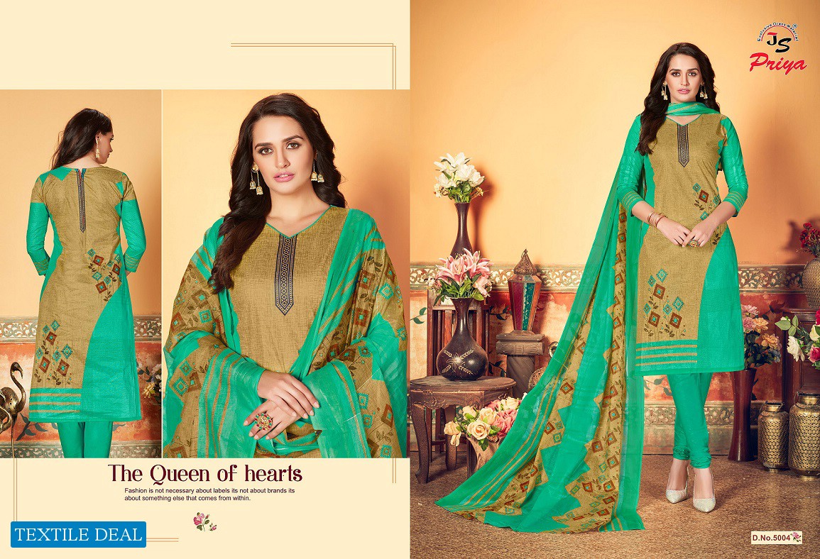 Js priya priyalaxmi Vol-5 Wholesale Printed Formal Dress Material