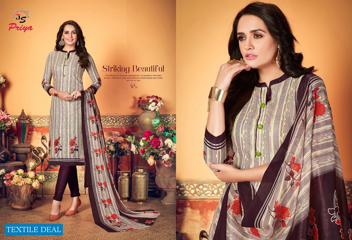 Js priya priyalaxmi Vol-5 Wholesale Printed Formal Dress Material