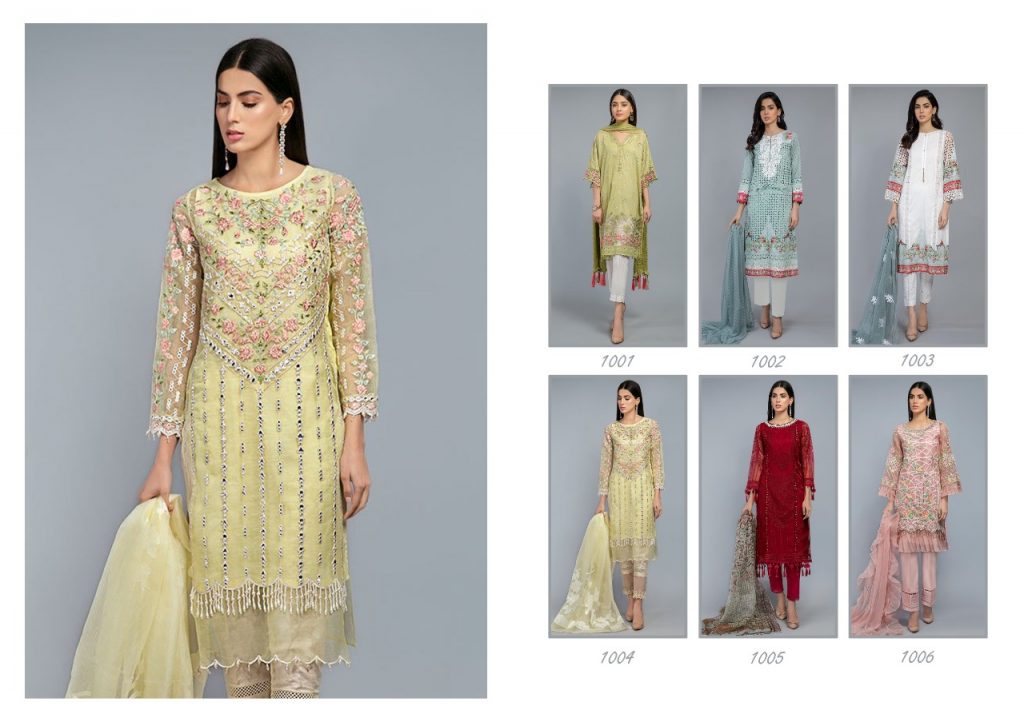 KAARA MARIYA B LAWN BLOCK BUSTER COTTON NET PAKISTANI DRESS MATERIALS