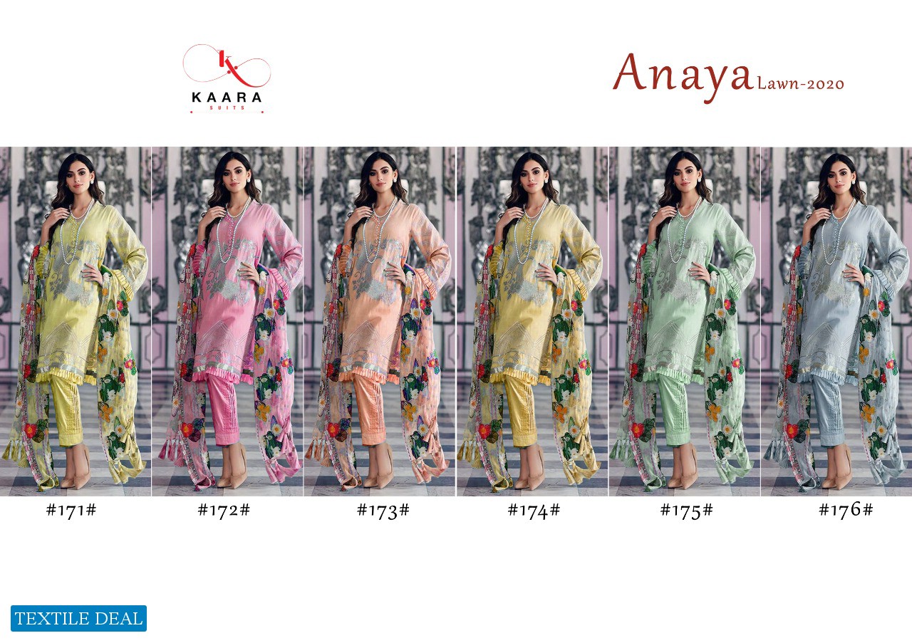 KAARA PRESENT ANAYA LAWN 2020 DIGITAL PRINT COTTON SALWAR SUIT EXPORTER