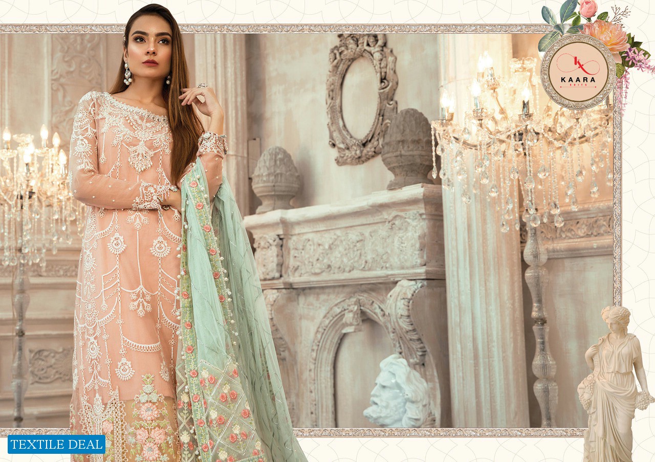 KAARA SUITS MBROIDERED M PRINT GEORGETTE WITH NET PAKISTANI SUIT CONCEPT LIMITED STOCK