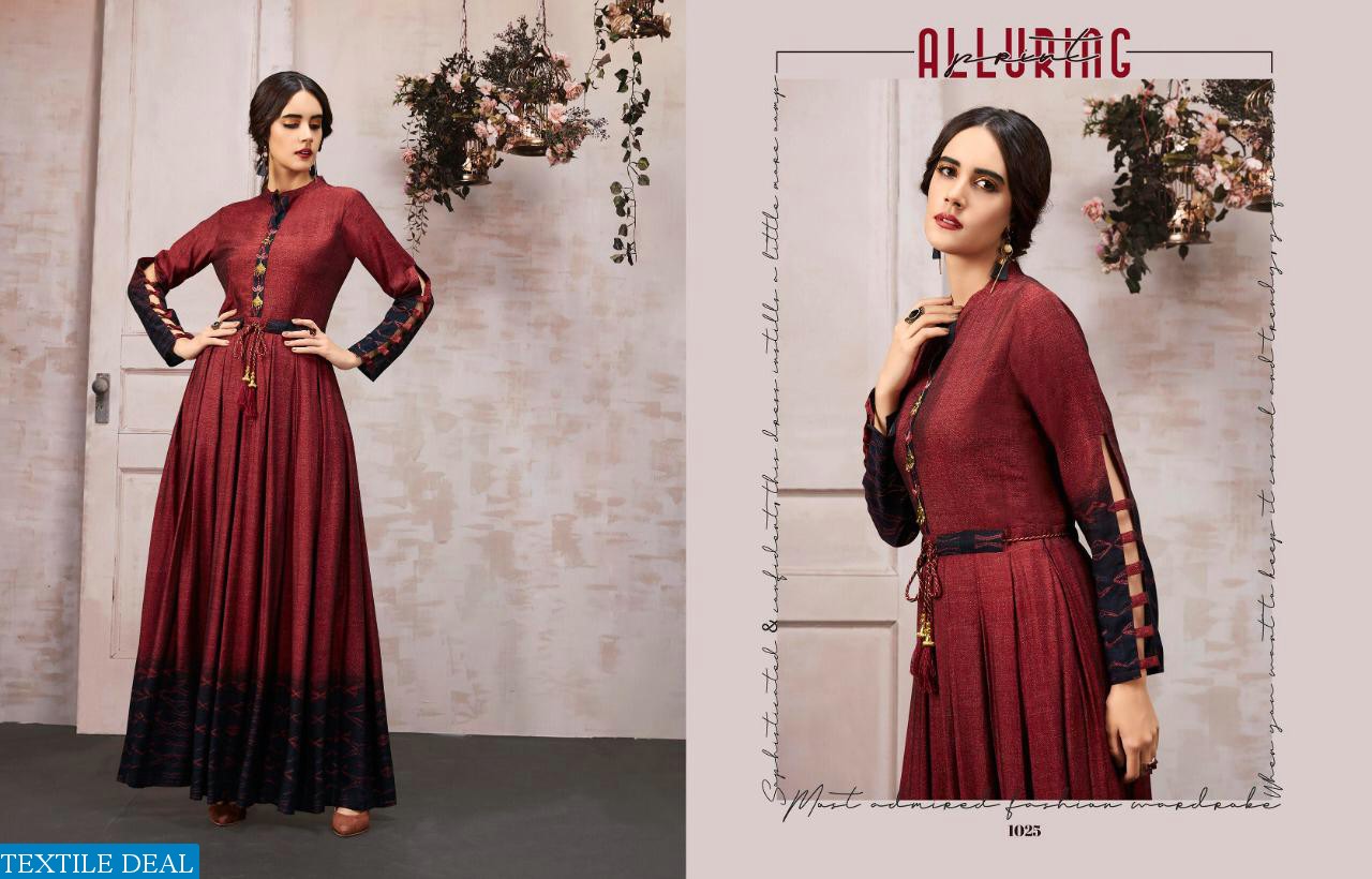 KAJAREE PRESENT ANAYA SILK LONG SHRUG STYLE KURTI DEALER IN SURAT