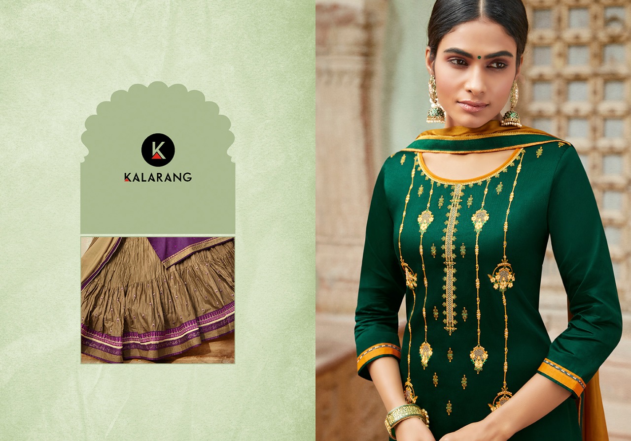 KALARANG BLUE STAR JAM SILK COTTON SKIRT STYLE SALWAR KAMEEZ WHOLESALER