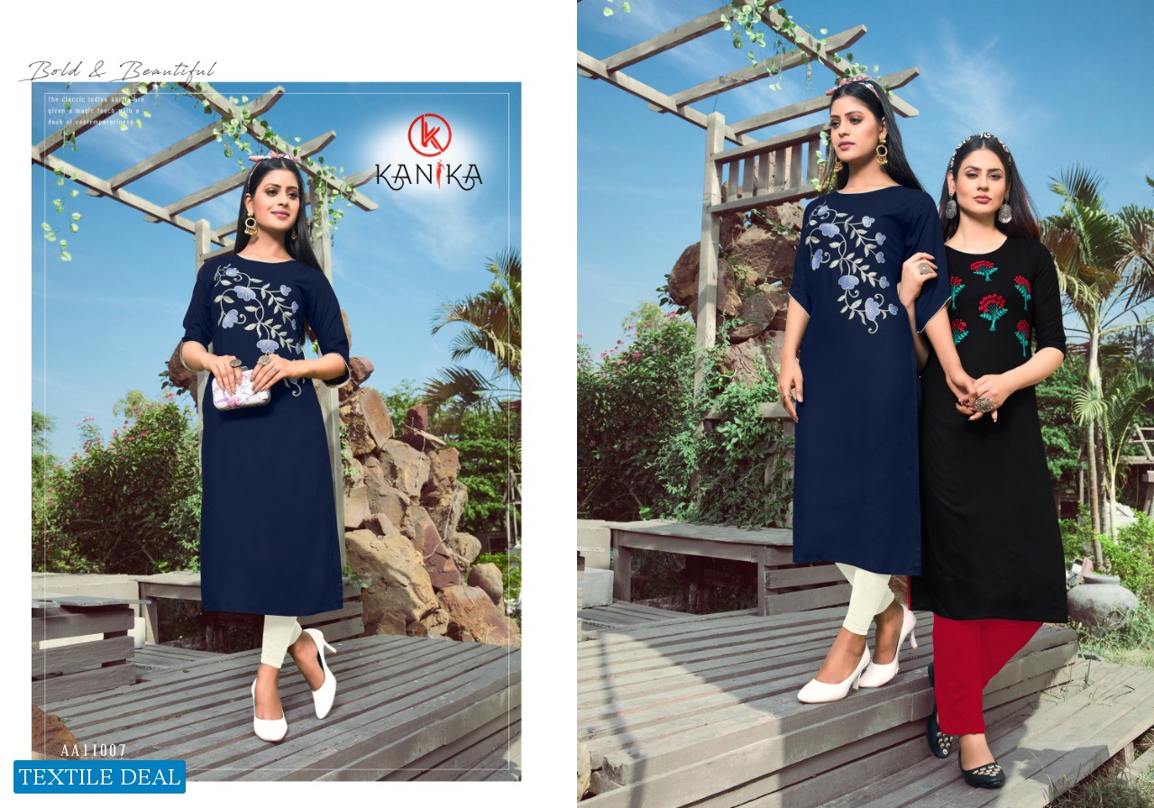 KANIKA AASTHA RAYON FORMAL WEAR FANCY LADIES KURTIS