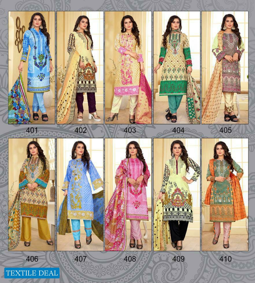 KARACHI COTTON PRESENT JANNAT VOL 4 CASUAL WEAR DRESS MATERIALS WHOLESALER