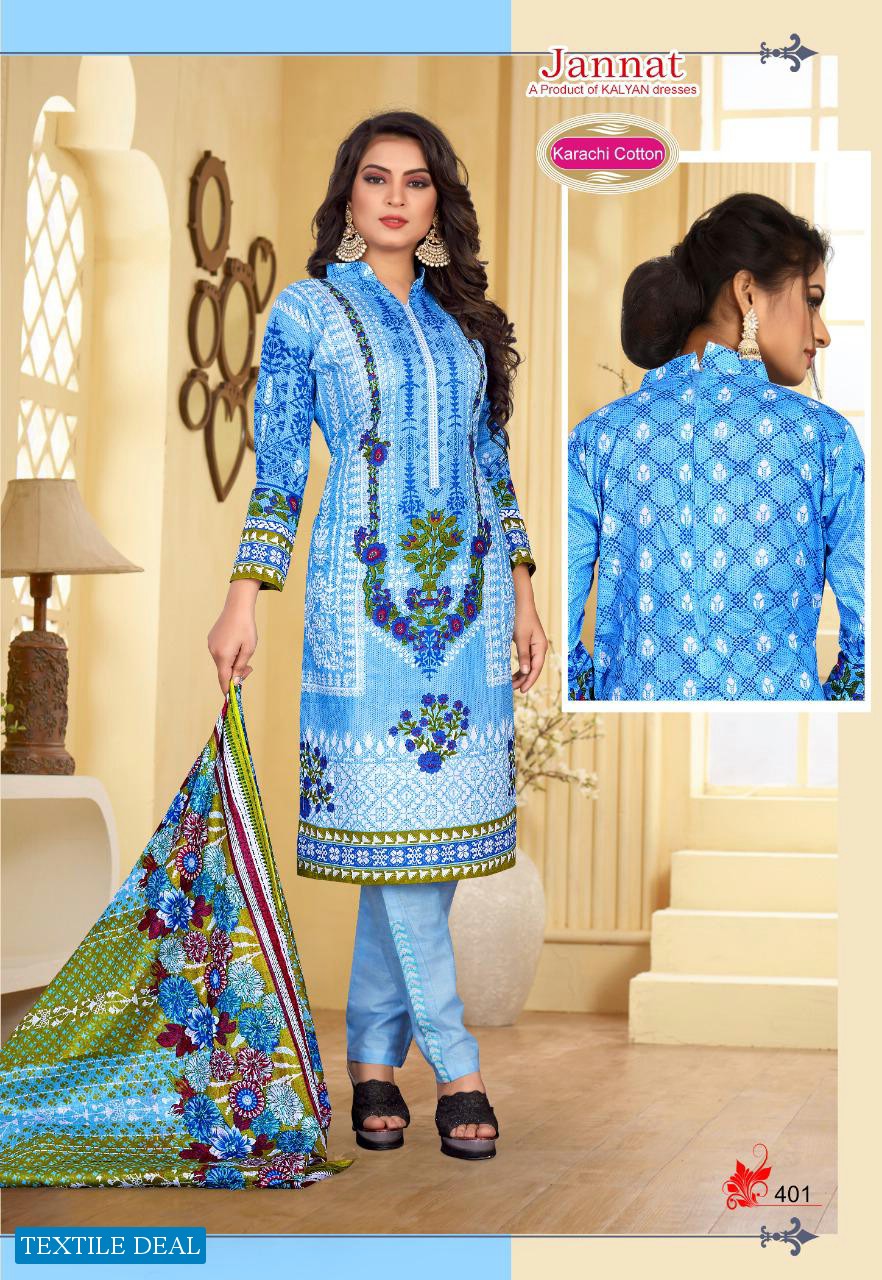 KARACHI COTTON PRESENT JANNAT VOL 4 CASUAL WEAR DRESS MATERIALS WHOLESALER