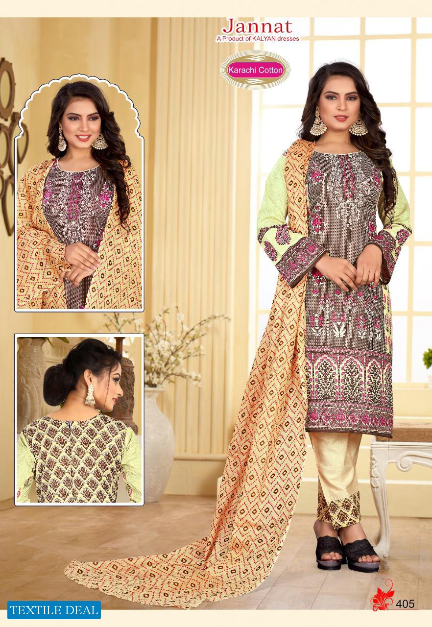 KARACHI COTTON PRESENT JANNAT VOL 4 CASUAL WEAR DRESS MATERIALS WHOLESALER