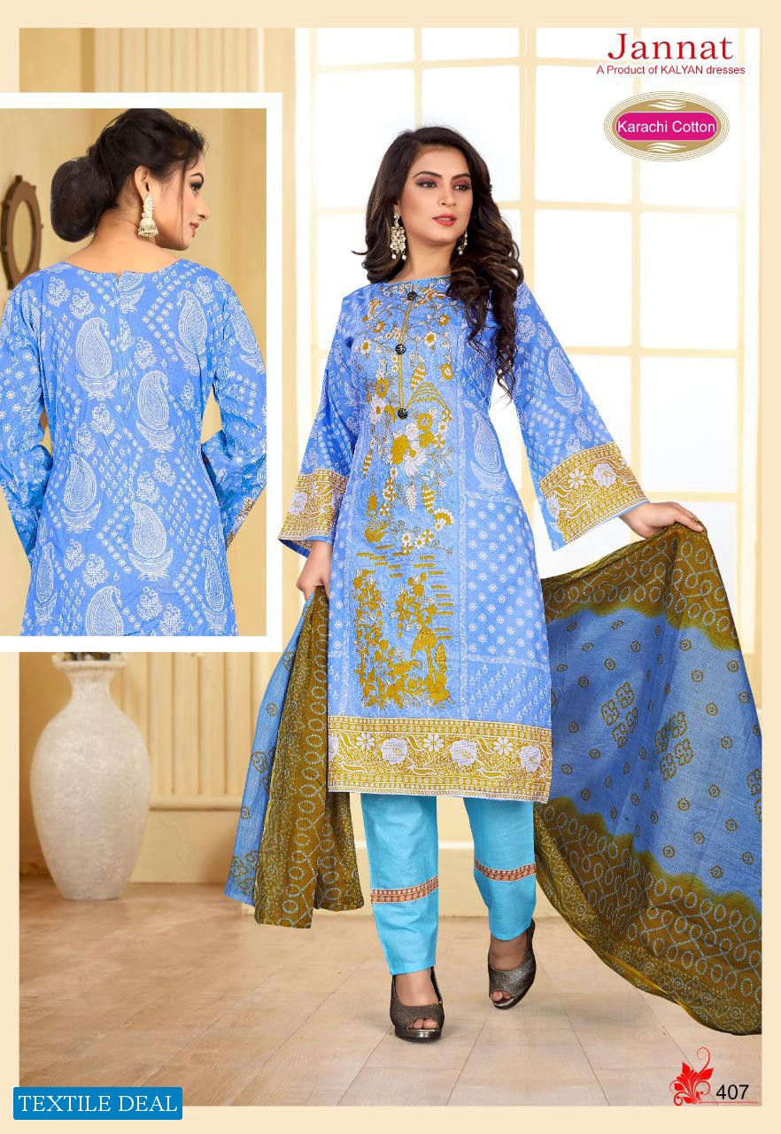 KARACHI COTTON PRESENT JANNAT VOL 4 CASUAL WEAR DRESS MATERIALS WHOLESALER