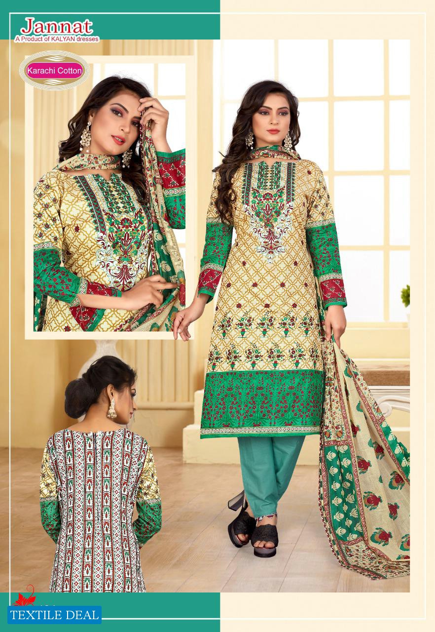 KARACHI COTTON PRESENT JANNAT VOL 4 CASUAL WEAR DRESS MATERIALS WHOLESALER