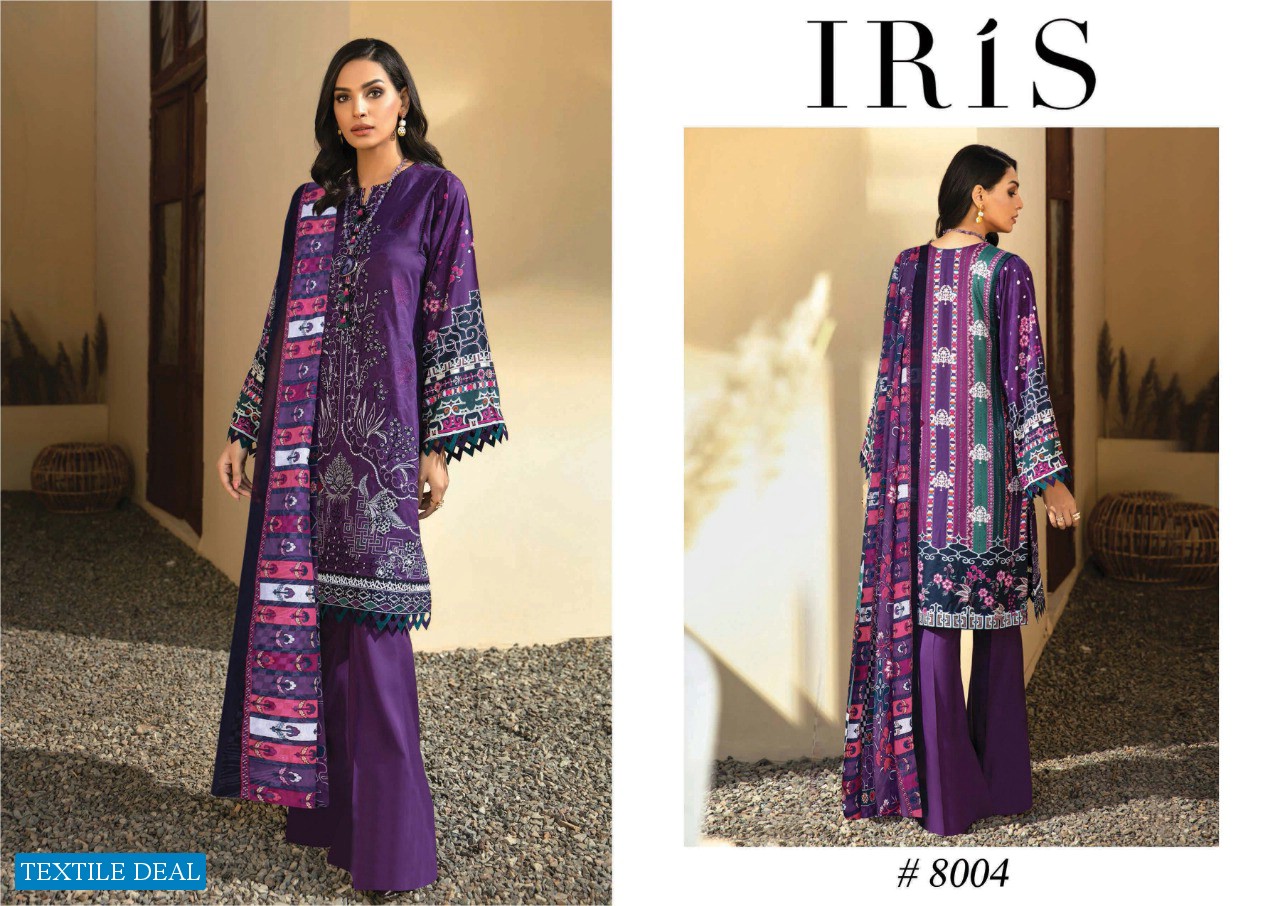 KARACHI EDITION PRESENTS IRIS VOL 8 COTTON DAILY WEAR DRESS MATERIALS AT LOWEST RATE
