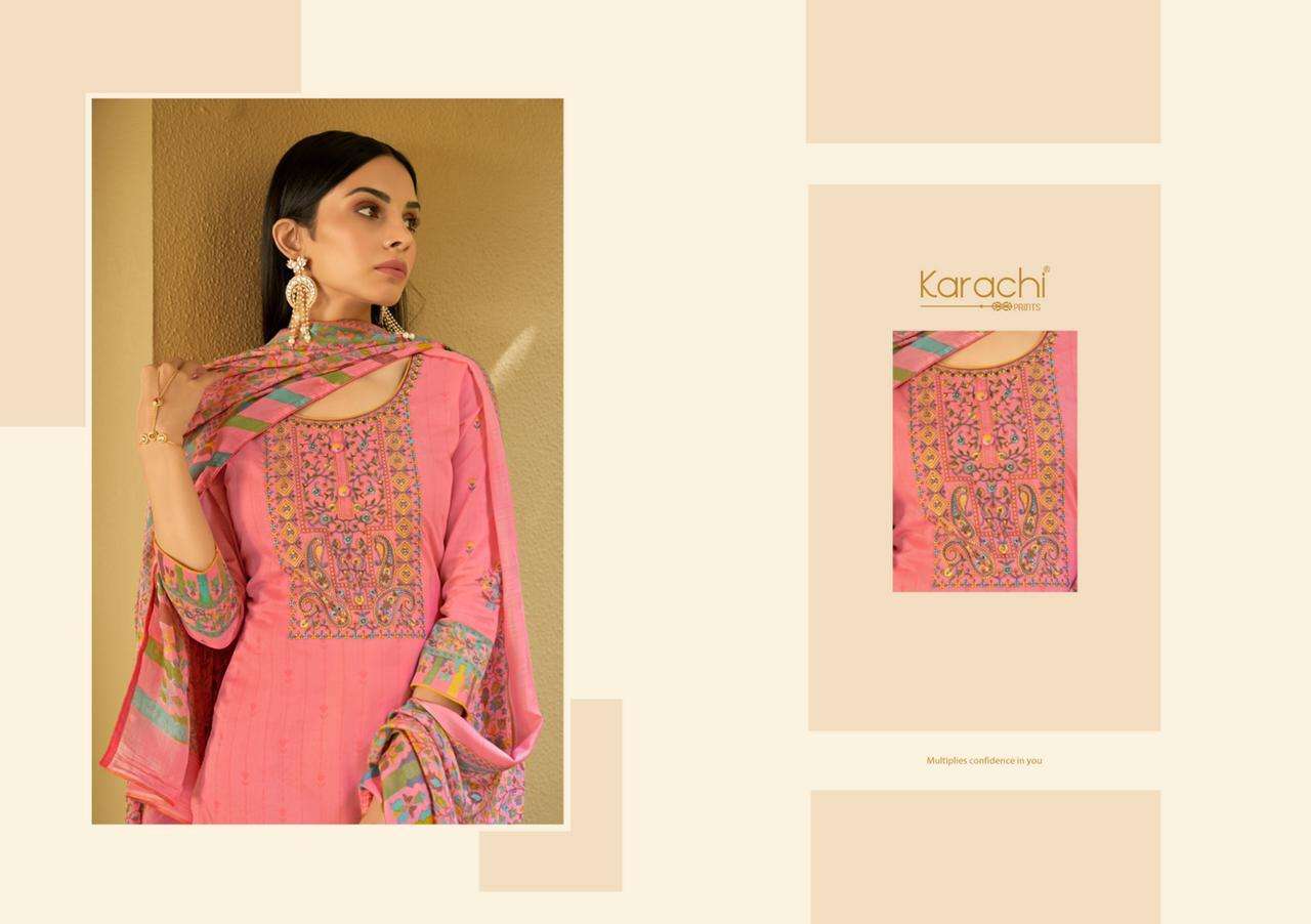 KARACHI PRINTS KESSA LAWN WITH KASHMIRI EMBROIDERY SALWAR KAMEEZ CATALOG WHOLESALER