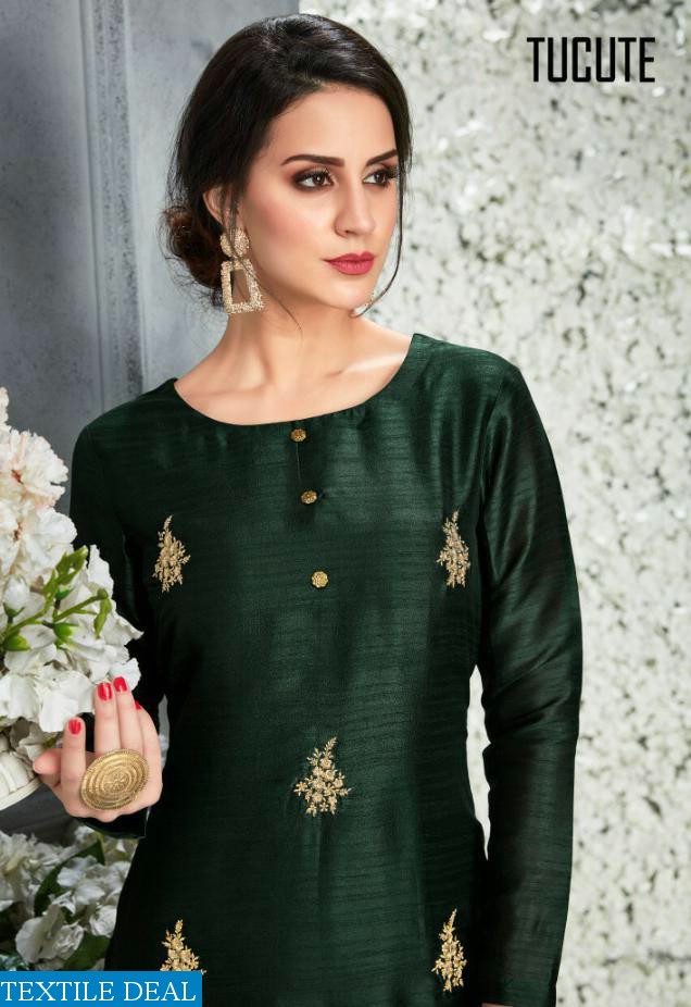 KARMA TUCUTE 648-656 SERIES PURE SILK EMBROIDERED TOP AND PURE SILK PLAZZO