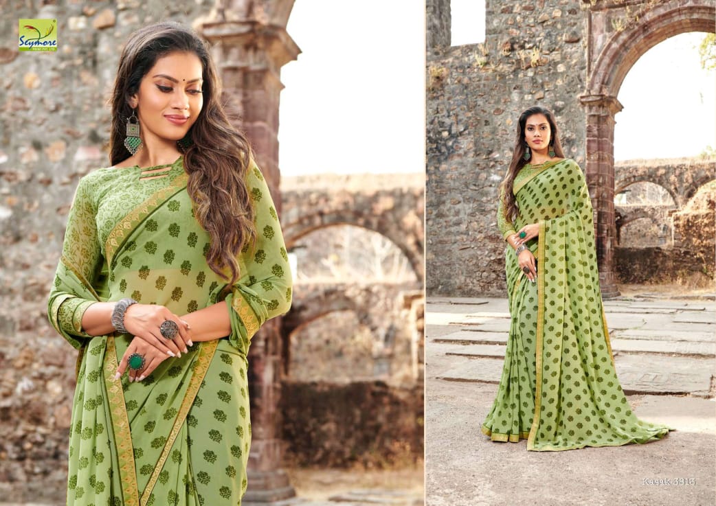 KASAK BY SEYMORE PRINTS HEAVY GEORGETTE WITH FANCY BORDER PRINTED SAREE TRADER