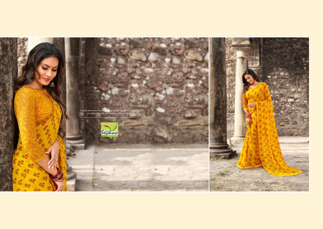 KASAK BY SEYMORE PRINTS HEAVY GEORGETTE WITH FANCY BORDER PRINTED SAREE TRADER