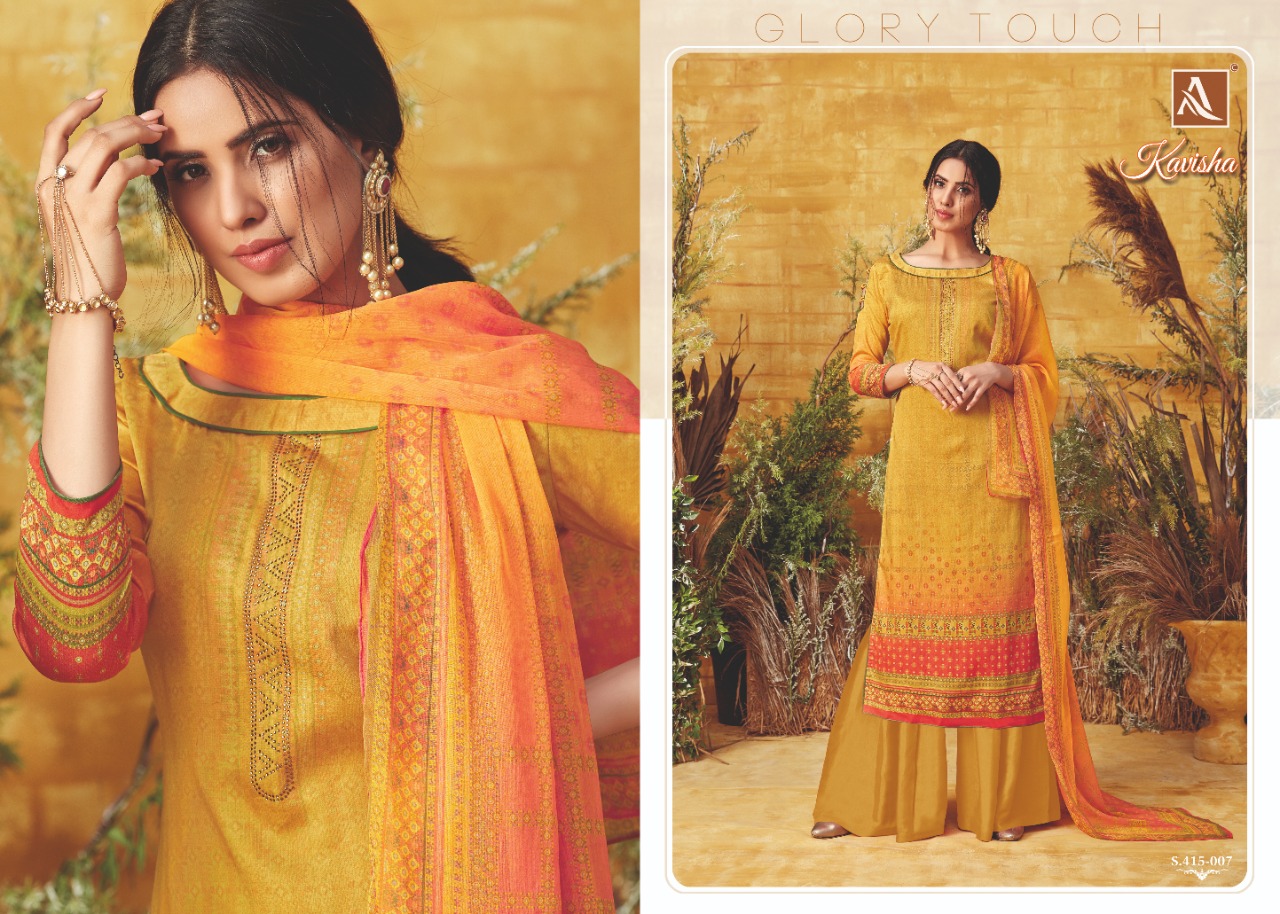 KAVISHA BY ALOK SUIT JAM COTTON DIGITAL PRINTED SWAROVSKI WORK SALWAR SUIT