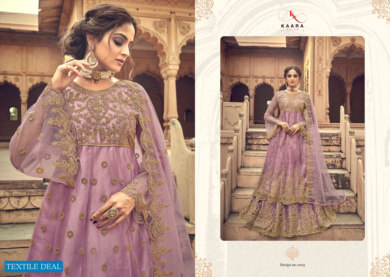 KESAR BY KAARA SUITS BUTTERFLY NET WITH EMBROIDERY WORK LONG WEDDING AND FESTIVAL WEAR SUITS