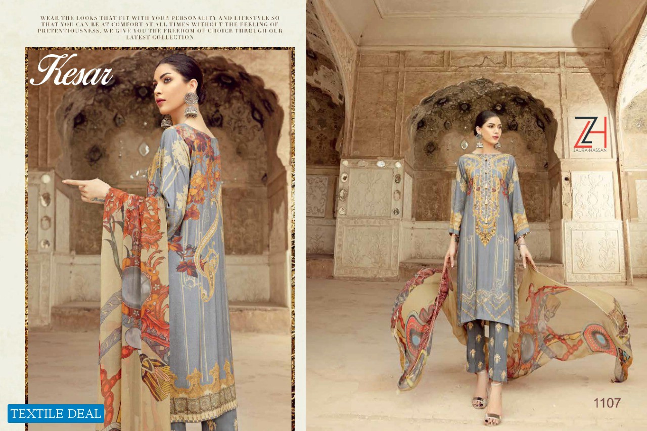 KESAR BY ZAURA HASSAN JAM COTTON PRINT NEW DESIGN PRINT BEAUTIFUL LOOK SALWAR SUITS