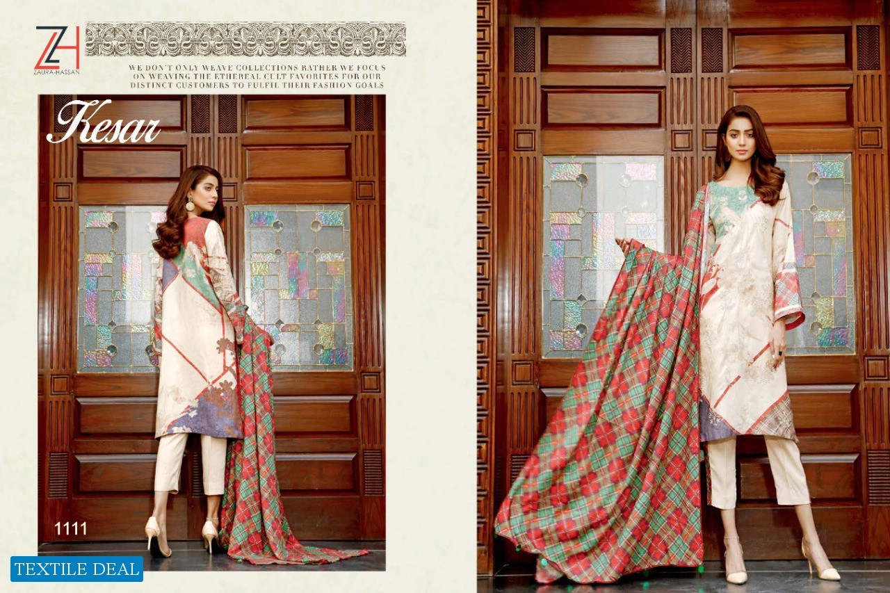 KESAR BY ZAURA HASSAN JAM COTTON PRINT NEW DESIGN PRINT BEAUTIFUL LOOK SALWAR SUITS