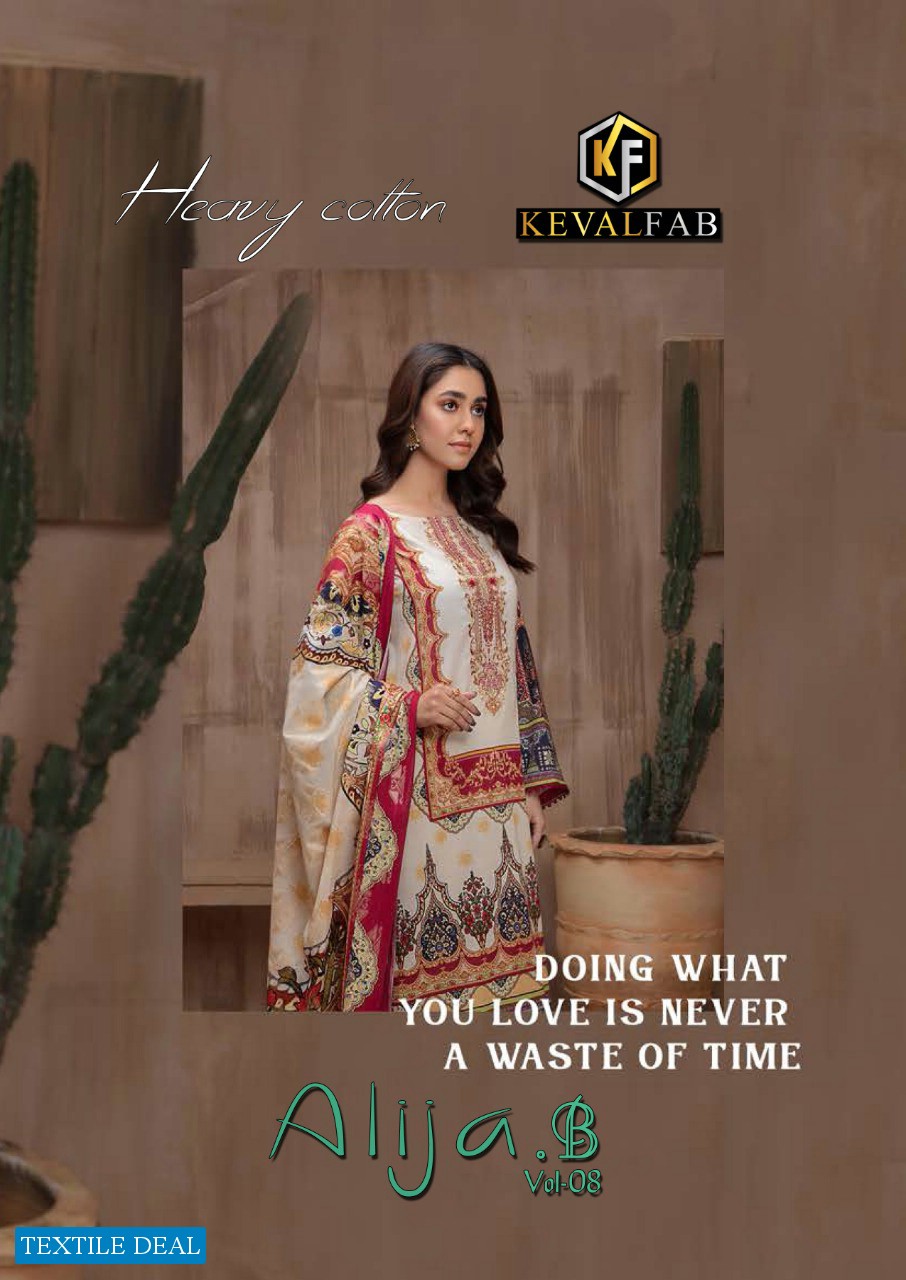 KEVAL FAB ALIJA B VOL 8 COTTON PRINTED CASUAL WEAR SUITS