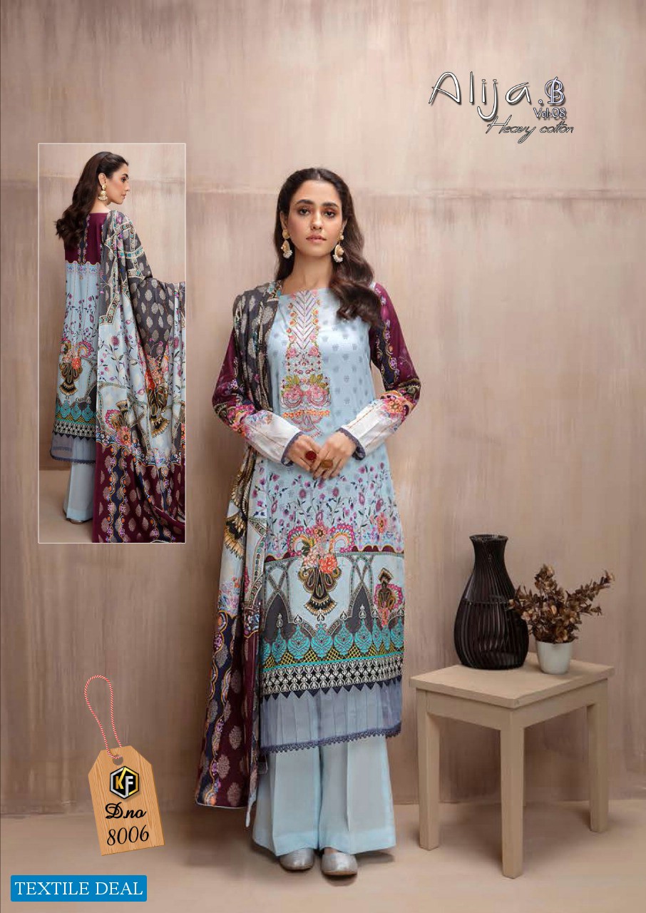 KEVAL FAB ALIJA B VOL 8 COTTON PRINTED CASUAL WEAR SUITS