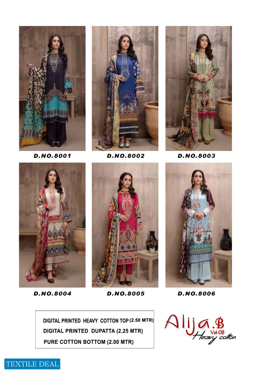 KEVAL FAB ALIJA B VOL 8 COTTON PRINTED CASUAL WEAR SUITS