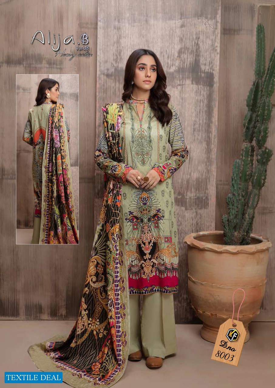 KEVAL FAB ALIJA B VOL 8 COTTON PRINTED CASUAL WEAR SUITS