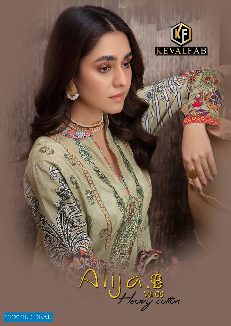 KEVAL FAB ALIJA B VOL 8 COTTON PRINTED CASUAL WEAR SUITS