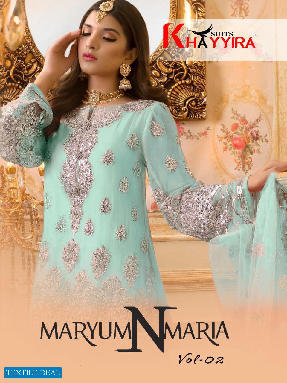 KHAYYIRA SUITS MARYUM N MARIA VOL 2 MONO NET EMBROIDERY PAKISTANI SALWAR SUIT