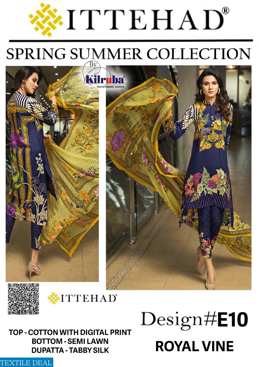 KILRUBA ITTEHAD COTTON PAKISTANI SUITS DESIGNS